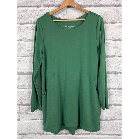 Soft Surroundings Womens M Cottagecore Prairie Peasant Button Back Tunic Top - Picture 3 of 10